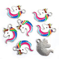 Rainbow Unicorn Head Enamel Charm Collection for Jewelry Making view 7