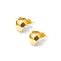 Faceted Geometric Rhombus Stud Earrings Gold Steel view 5