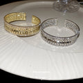 Gold Silver Mesh Scale Open Cuff Bracelets Crystal Edges view 4
