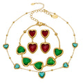 Faceted Glass Heart Earrings Necklaces Bracelets Gold Silver Multicolor view 5