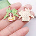 Zinc Alloy Potted Dog charm pendant for DIY earring necklace jewelry making