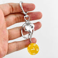 Translucent Acrylic Dice Keychain with Heart or Message Tag Charm view 9