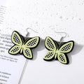 Silver Tone Colorful Butterfly Acrylic Hook Earrings in Seven Designs view 8