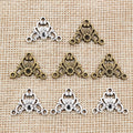 Three Loop Floral Connector Charms in Two Antique Finishes view 4