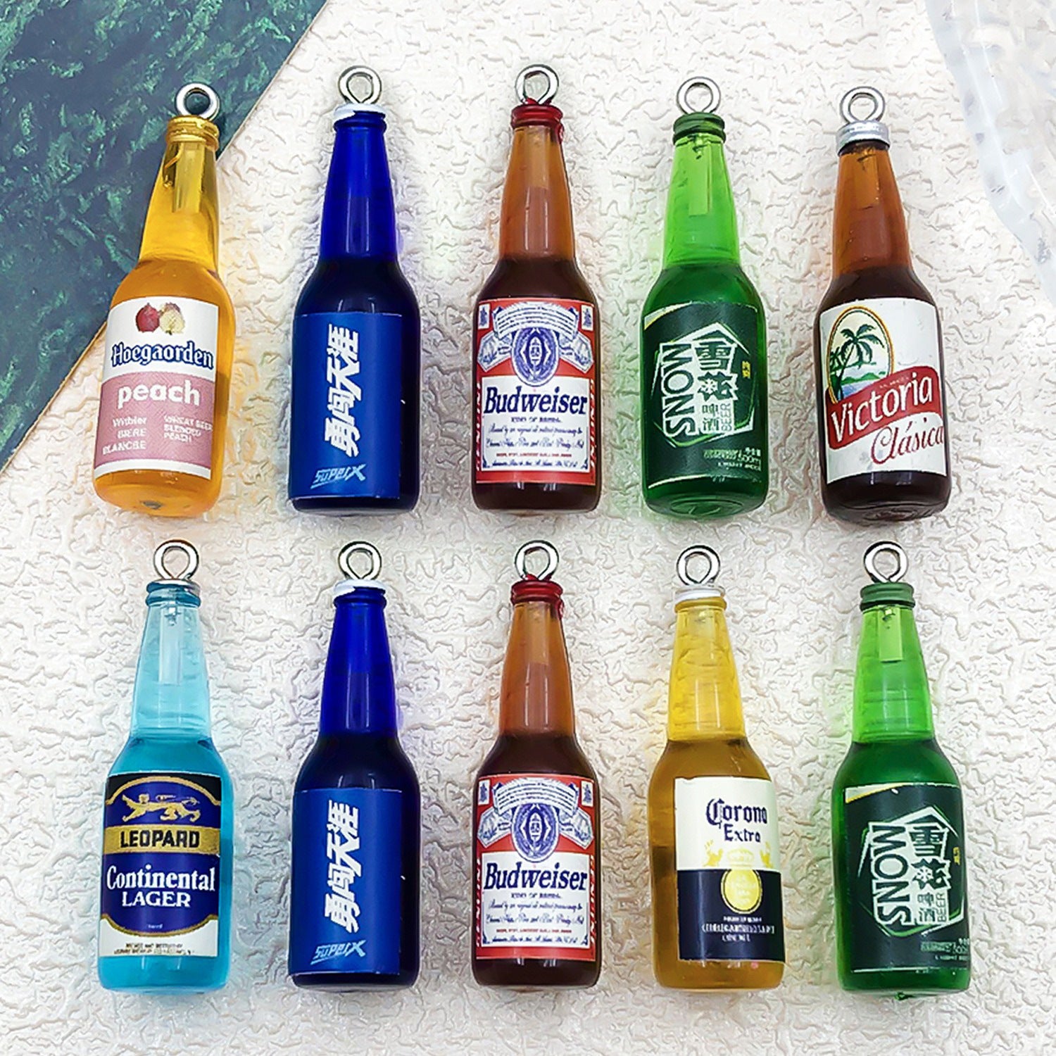 Acrylic Mini Beer Bottle Charm Pendant for DIY Keychain Necklace Earrings Making