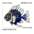 Colorful Enamel Tropical Fish Brooch in Blue and Purple view 6