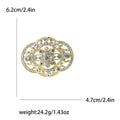 Openwork Crystal Floral Medallion Brooch in Gold Tone view 5