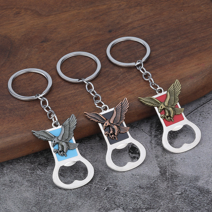 Eagle Enamel Bottle Opener Zinc Alloy Keychain Bag Charm