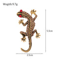 Gold Tone Gecko Crystal Metal Brooch Pin for Jackets and Lapels view 2