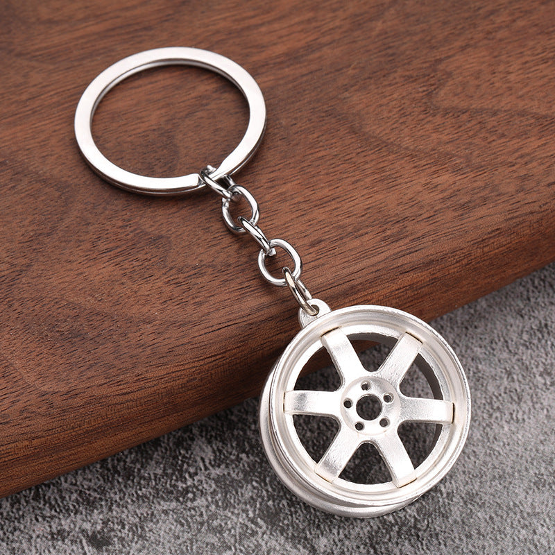 Turbo Gear Shift Wheel Brake Disc Shock Caliper Metal Keychain