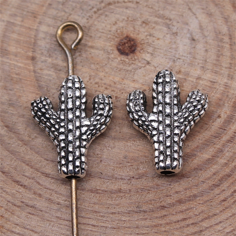 12x10mm 0.7g Antique Silver Zinc Alloy Cactus Loose Metal Beads for DIY Bracelet Necklace Making