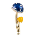 Gradient Enamel Mushroom Brooch in Blue or Red With White Dots view 4