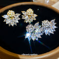Clustered Crystal Flower Ear Cuffs in Gold and Silver Tones view 2