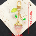 Red Pink and Purple Strawberry Flower Metal Clasp Keychain Set view 6