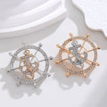 Rose Gold Anchor Crystal Two Designs Metal Brooch Pin view 4