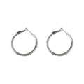 Silver Medium Twisted Hoop Earrings Latch Back Polished view 5
