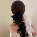 Oversized Tulle Mesh Pearl Scrunchies Five Color Styles view 3