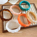 Twisted Rope Marbled Acrylic Bangle Bracelets Six Colors view 4