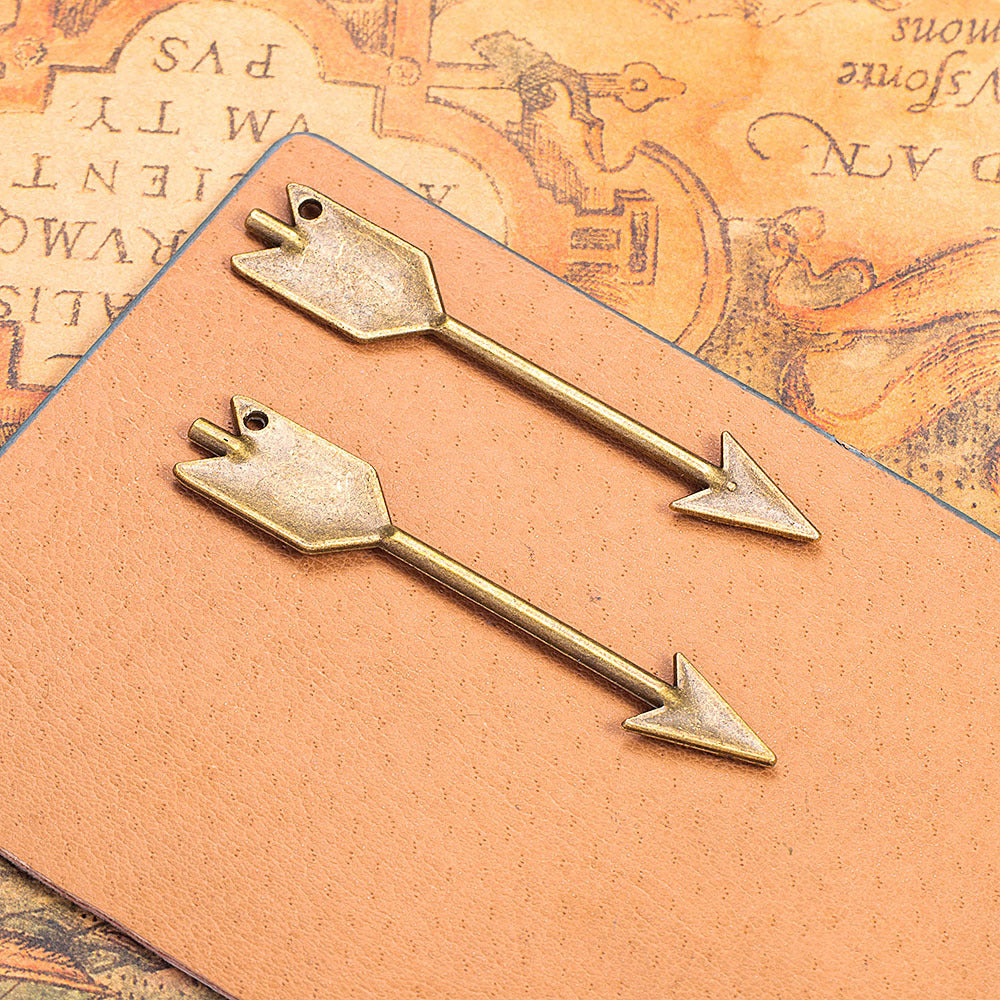 64x12mm Vintage Long Arrow Alloy Pendant