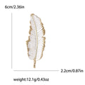 Long Grooved Feather Enamel Brooch in Three Colorways view 5