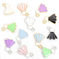 Enamel Shuttlecock Charms in Six Colors and Two Metal Tones view 5
