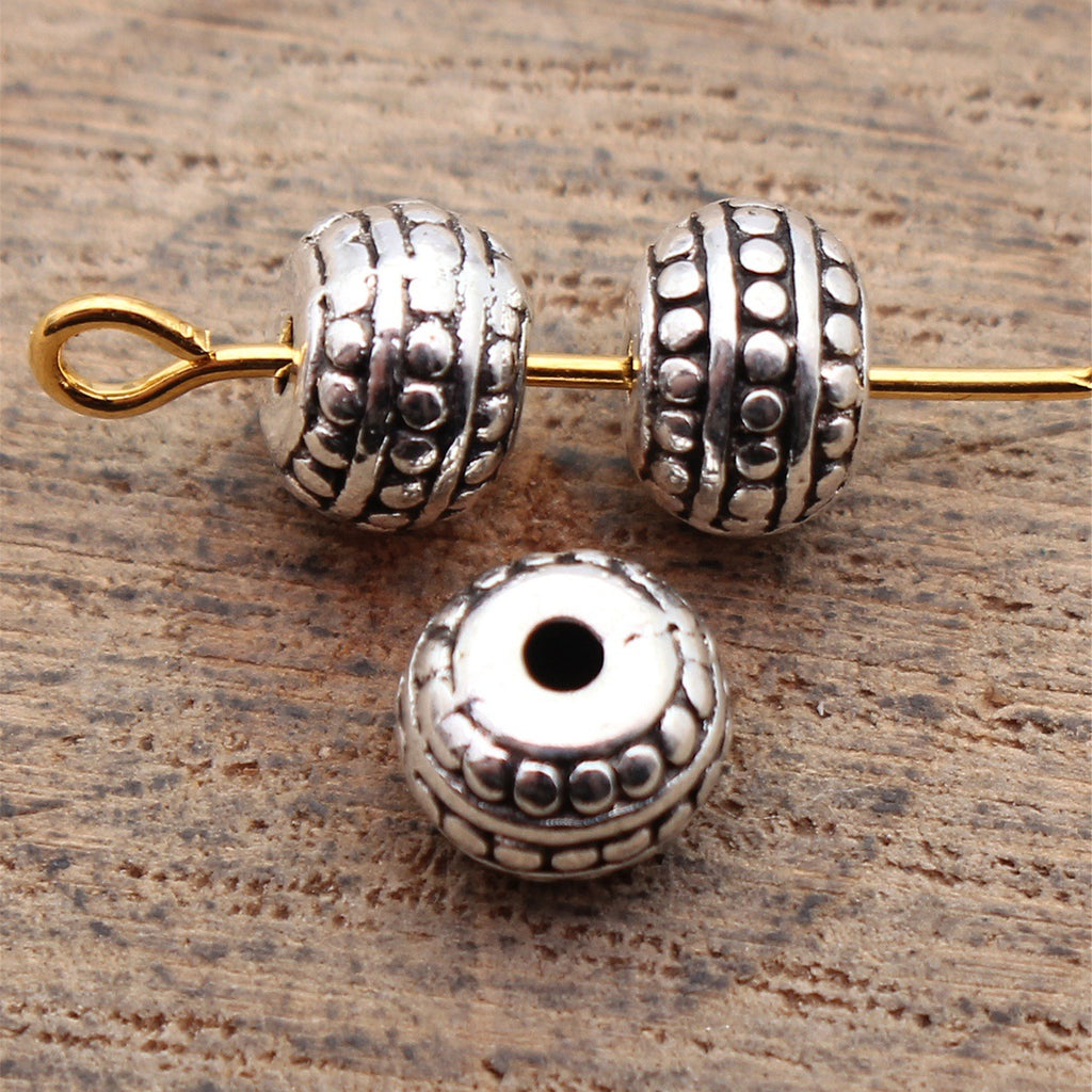 7.2x7x5.2mm 0.86g Antique Silver Zinc Alloy Raised Dot Spacer Beads for DIY Bracelet Jewelry Making