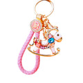 Crystal Gem Rocking Horse Keychains with Six Fortune Cord Options view 5