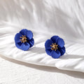 Metal Flower Stud Earrings in Seven Bright Color Options view 7