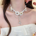 Floral Pearl Strand Necklaces in Two Designs Statement Jewelry Design view 4