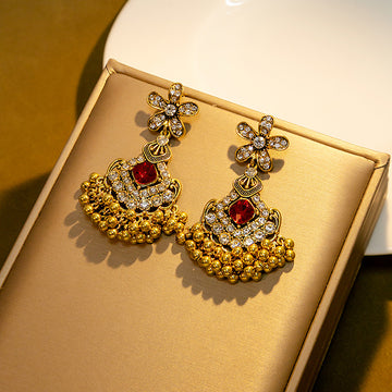 Ornate Floral Chandelier Statement Earrings in Six Colorways