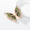 Gold Tone Butterfly Crystal Enamel Metal Brooch Pin view 4