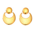 Hammered Crescent Drop Earrings in Gold Silver and Mixed Metal Finishes view 5