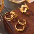 Gold Open Adjustable Fashion Rings Mixed Geometric Styles view 2