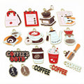 Enamel Coffee Theme Charms in Seventeen Colorful Designs view 1