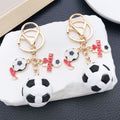 Soccer Ball Shoe Goal Flag and Letter Charm Keychain view 2