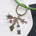 Four Finish Wine Opener Bottle Glass and Grape Keychains view 4