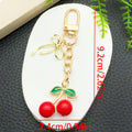Transparent or Solid Red Cherry Bow Clasp Keychains view 7