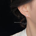 Gray Rose Pearl Like Round Stud Earrings In Five Graduated Sizes view 2