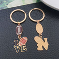 Brown or Red Football and Love Letter Keychains with Metal Hardware view 3