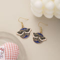 Black Blue and Pink Butterfly Moon Long Hook Earrings view 6
