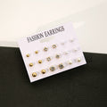 Nine Pair Pearl Look Ball and Clear Stud Earring Cards view 6