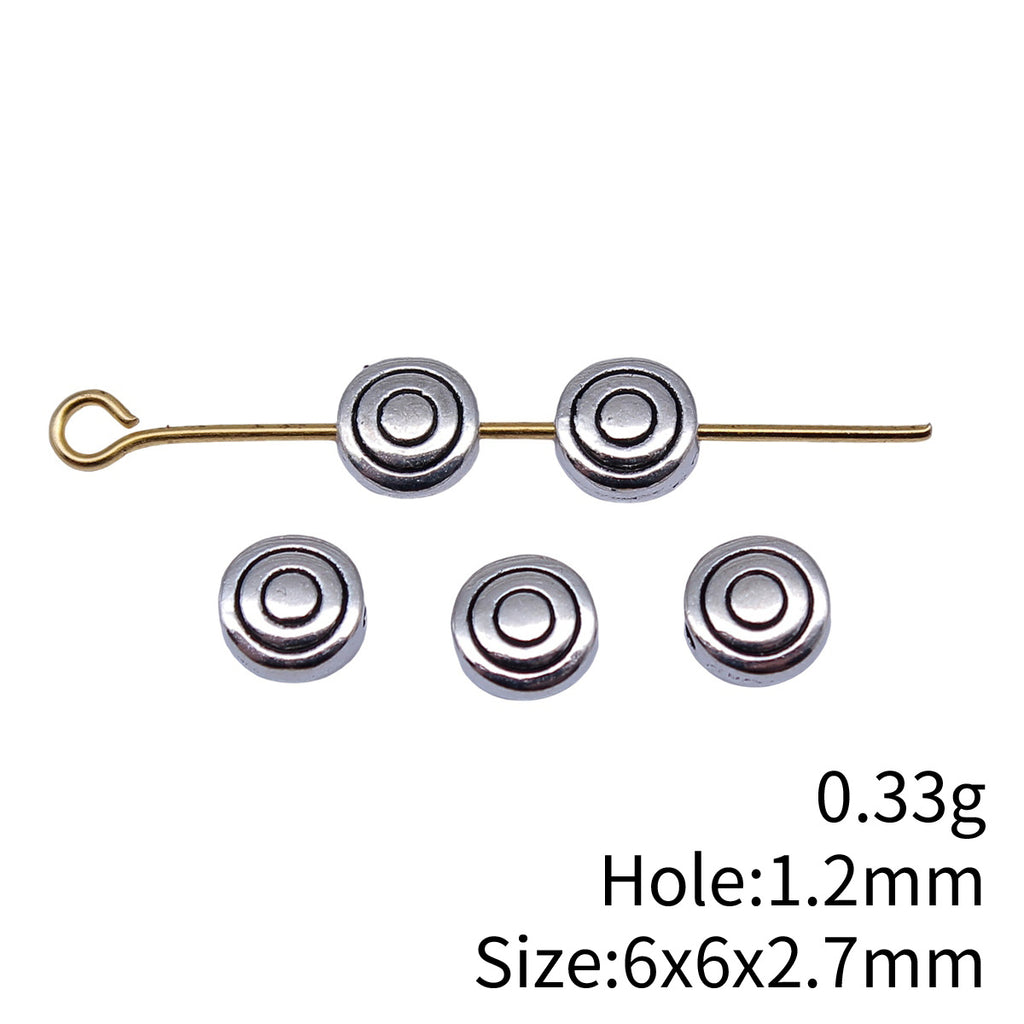 6x6x2.7mm 0.33g Multicolor Zinc Alloy Round Small Hole Spacer Beads for Bracelet Necklace DIY Making