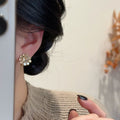 Champagne Crystal Cluster Flower Clip and Stud Earrings view 4
