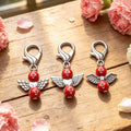 Red Cross Bead Angel Keychain Silver Clasp Six Styles view 4