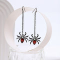 Black Spider or Cat Long Halloween Novelty Hook Earrings view 3