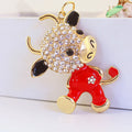 Cow Keychain With Clear Stones And Gold-Tone Details view 4