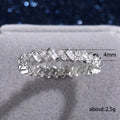 Alternating Baguette And Round Stone Eternity Band In Silver Tone view 5