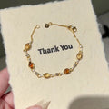 Gold Tone Oval Cabochon Rhinestone Link Bracelets 2 Colors view 7