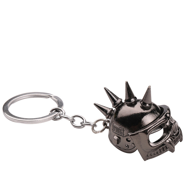 Skull Helmet Zinc Alloy Game Theme Keychain Pendant Accessory
