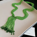 Long Multistrand Glass Bead Tassel Necklaces in Four Colors view 7